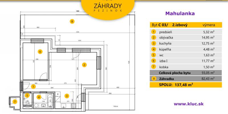 Rent One bedroom apartment, One bedroom apartment, Mahulanka, Pezinok,