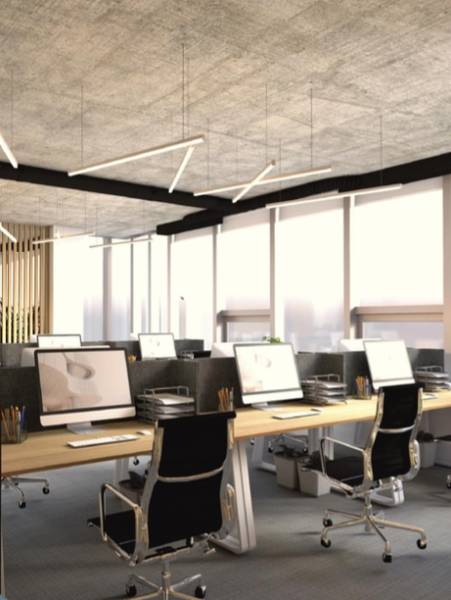 Modern office spaces in a new building in the wider city centre