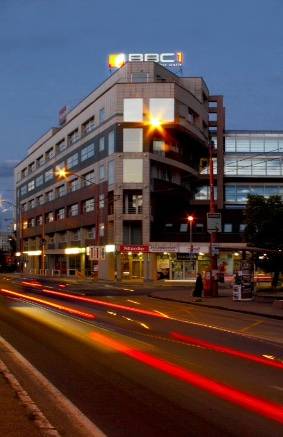 Modern office spaces in a new building in the wider city centre