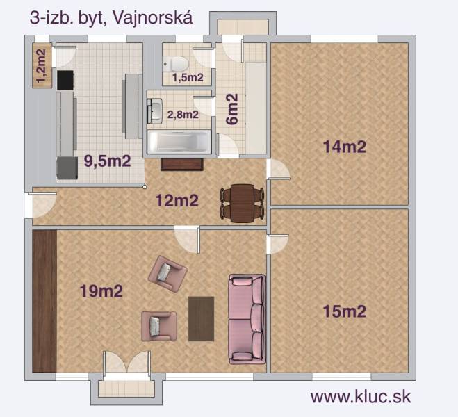 Sale Two bedroom apartment, Two bedroom apartment, Vajnorská, Bratisla